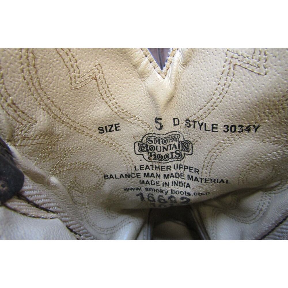 Smoky Mountain Youth Size 5 D Brown Leather Western Cowboy Boots - Picture 10 of 11